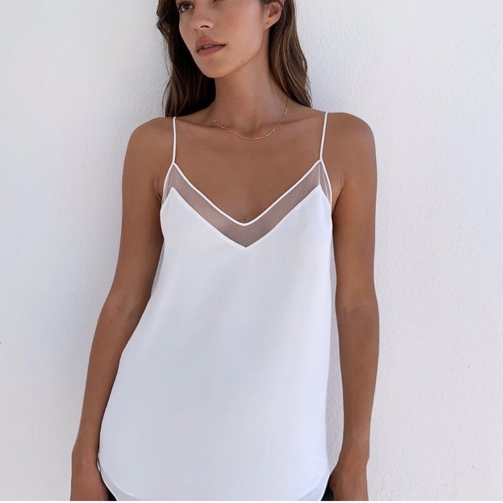 Aritzia white Camisole top. Babaton perfect for bridal shower or office wear